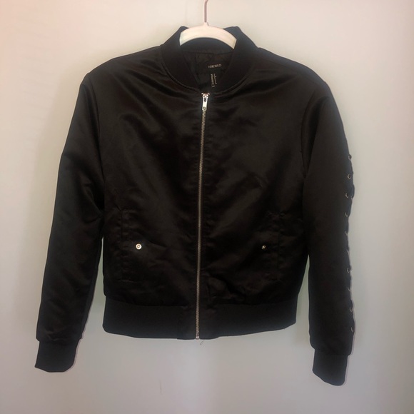 Black Bomber Jacket - Picture 2 of 5